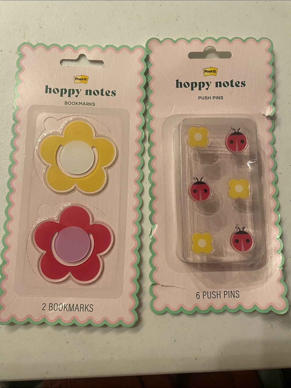 Hoppy Notes Floral Bookmark & Push Pin Set - Yellow & Red